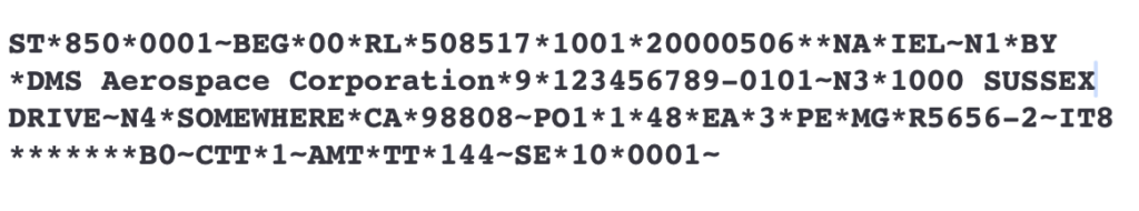 Sample 850 interchange